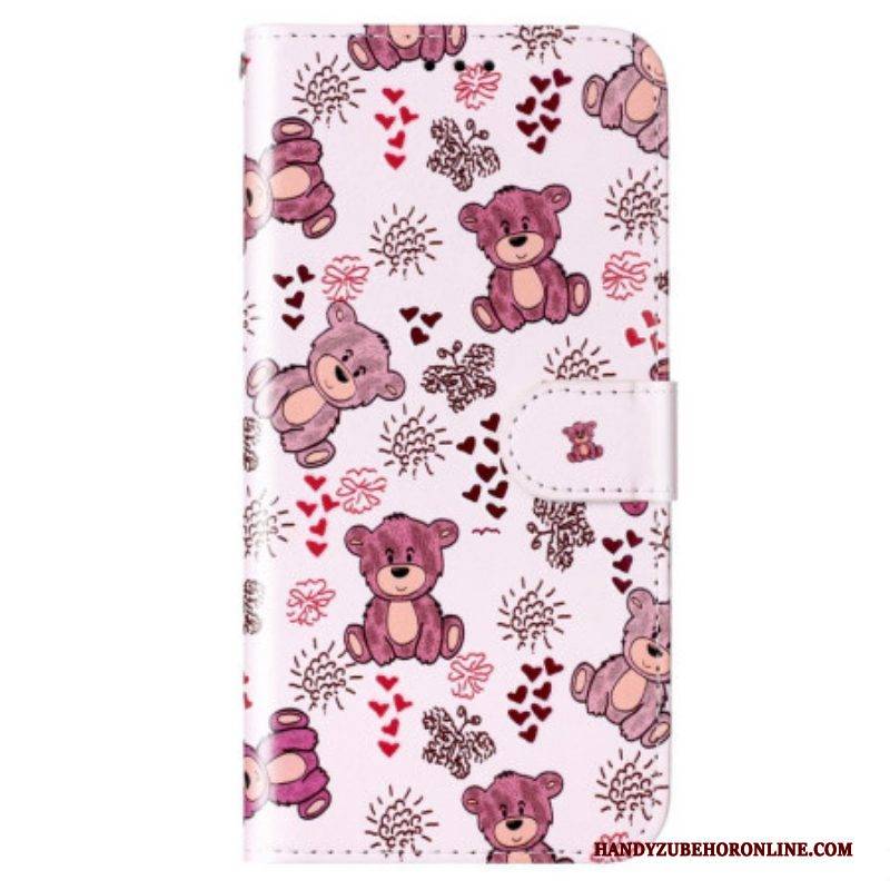 Lederhüllen Für Xiaomi 12 Lite Mit Kordel Teddybären