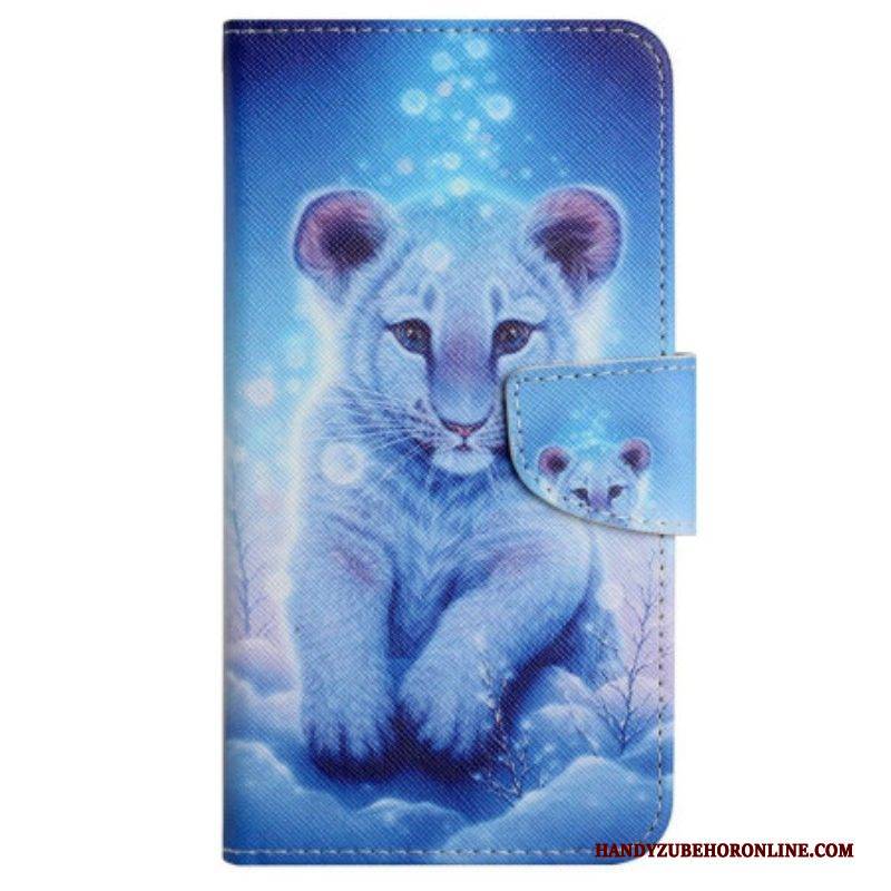 Lederhüllen Für Xiaomi 12T / 12T Pro Mit Kordel Baby-leopard Mit Riemen