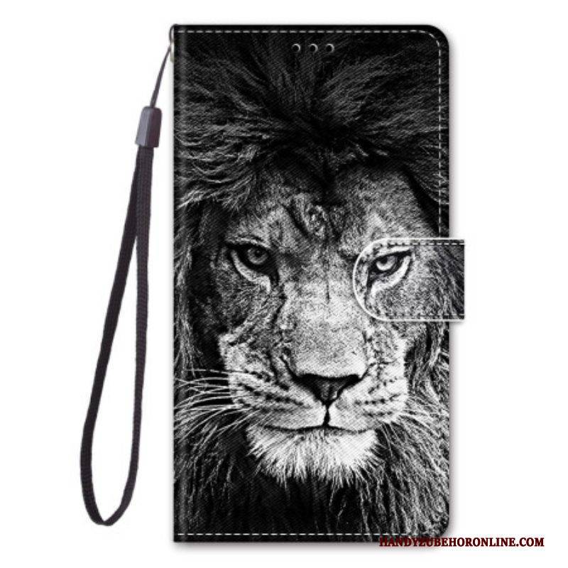 Lederhüllen Für Xiaomi 13 Pro Mit Kordel Schlüsselband Löwe