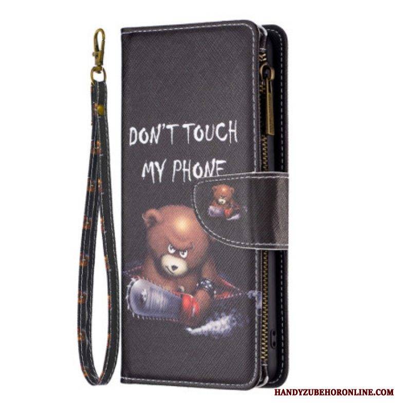 Lederhüllen Für Xiaomi 13 Reißverschlusstasche Dangerous Bear