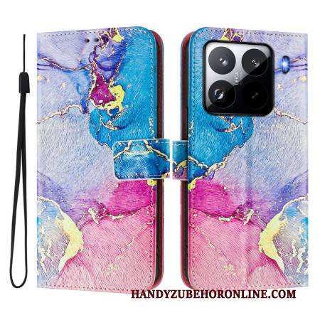 Lederhüllen Für Xiaomi 15 Pro Bunter Marmor