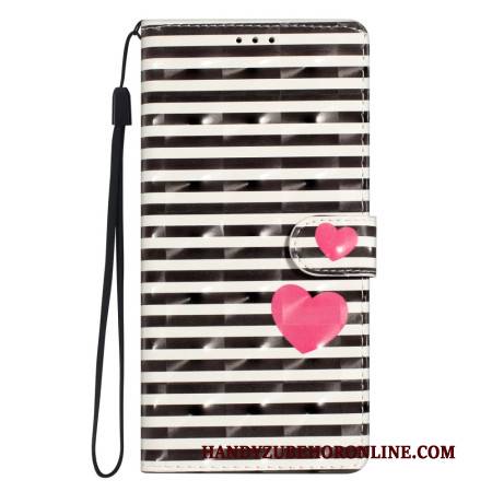 Lederhüllen Für Xiaomi 15t Pro Streifen Und Herz