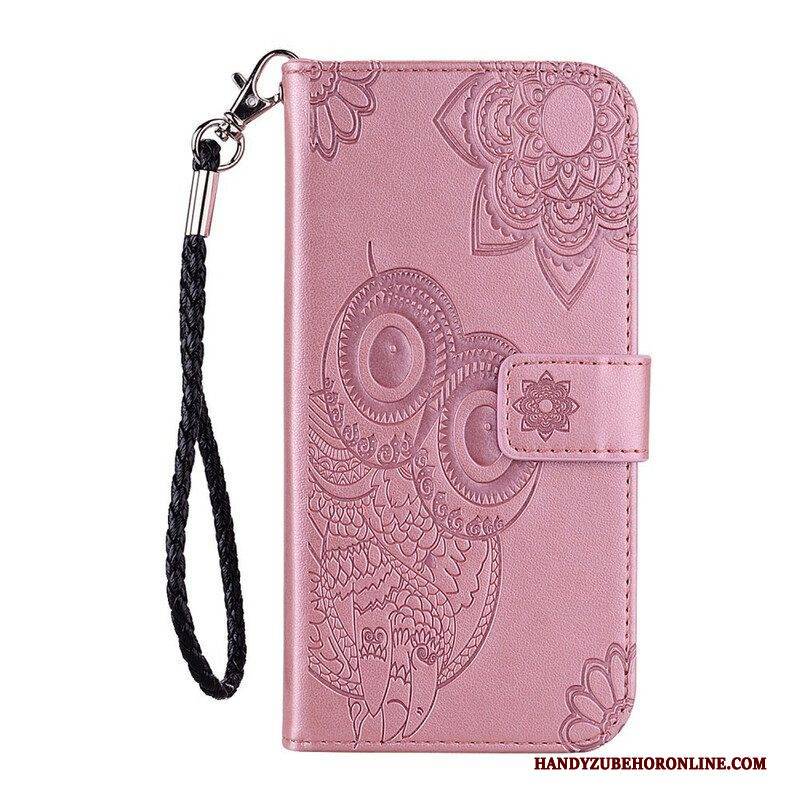 Lederhüllen Für Xiaomi Redmi Note 10 / 10S Eulen-mandala Und Schlüsselband