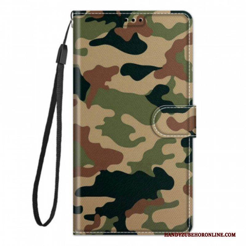 Lederhüllen Für Xiaomi Redmi Note 10 Pro Mit Kordel Riemchen-militärtarnung