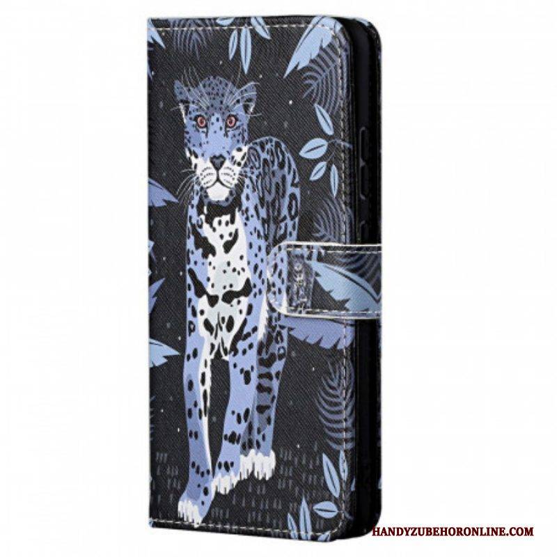 Lederhüllen Für Xiaomi Redmi Note 11 / 11S Mit Kordel Riemchen-leopard