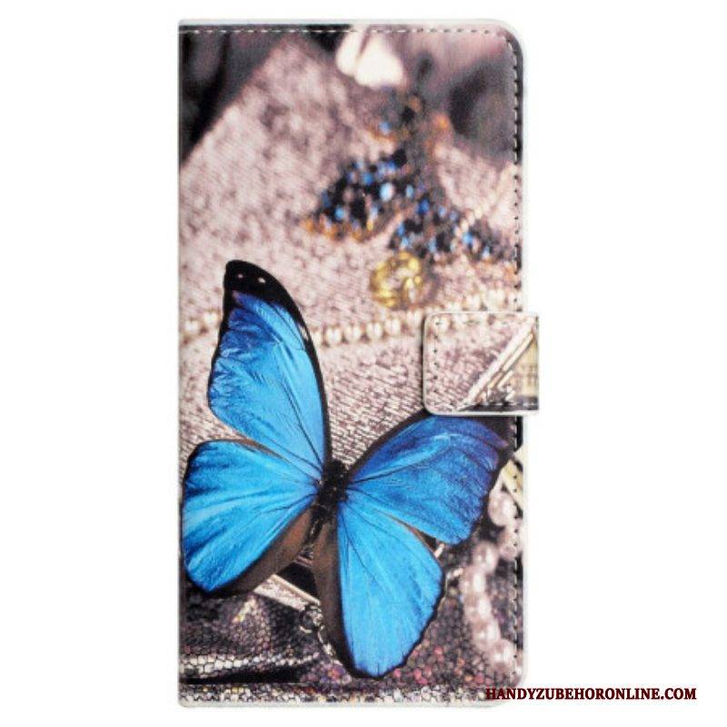 Lederhüllen Für Xiaomi Redmi Note 12 4G Blauer Schmetterling