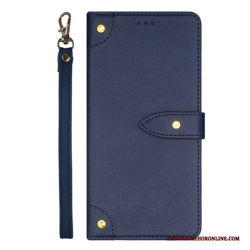 Lederhüllen Für Xiaomi Redmi Note 12 Pro Nieten Und Lanyard