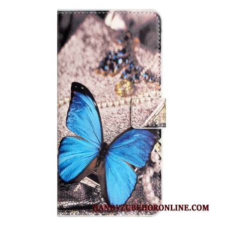 Lederhüllen Für Xiaomi Redmi Note 14 4g Blauer Schmetterling