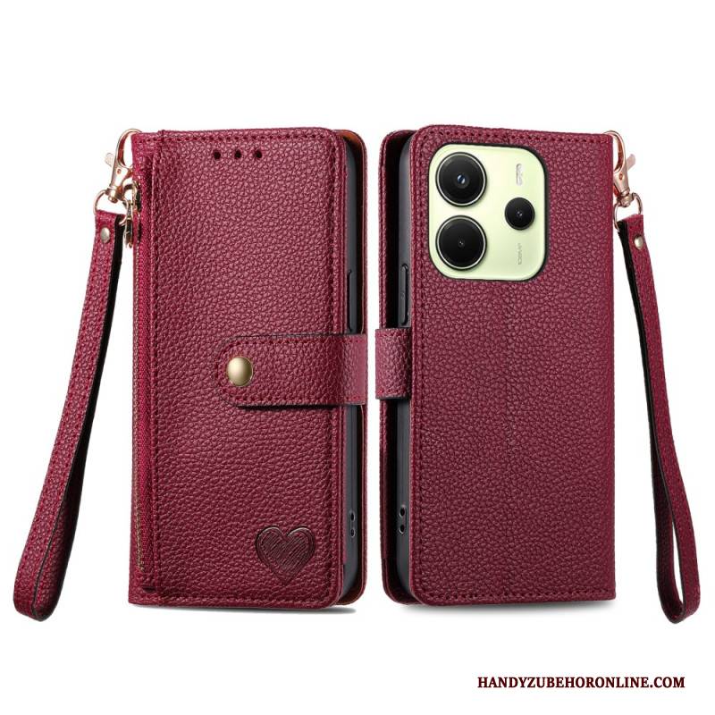 Lederhüllen Für Xiaomi Redmi Note 14 4g Geldbörse Mit Herzdesign