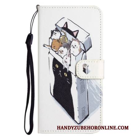 Lederhüllen Für Xiaomi Redmi Note 14 4g Katzen In Einer Kiste