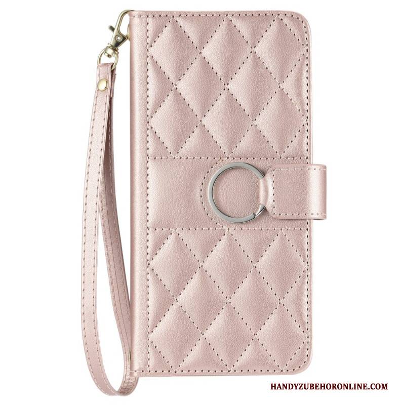 Lederhüllen Für Xiaomi Redmi Note 14 Pro 5g Gesteppt Mit Riemen Und Schulterriemen