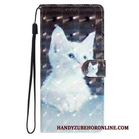 Lederhüllen Für Xiaomi Redmi Note 14 Pro Plus 5g 3d-weiße Katze