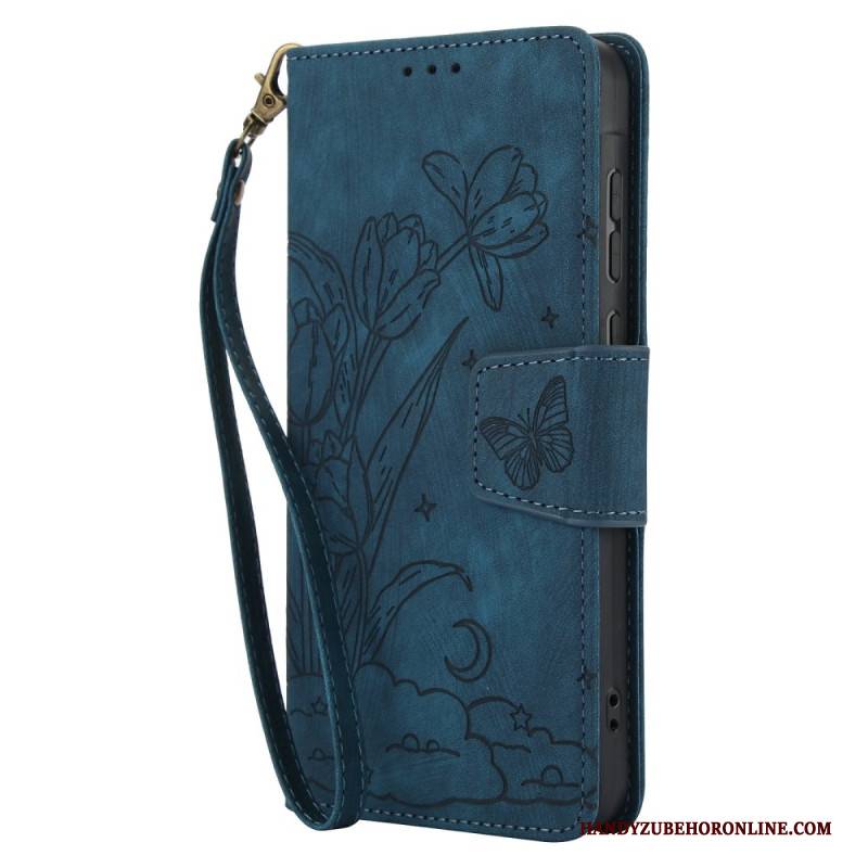 Lederhüllen Für Xiaomi Redmi Note 15 5g Blumen Und Schmetterlinge