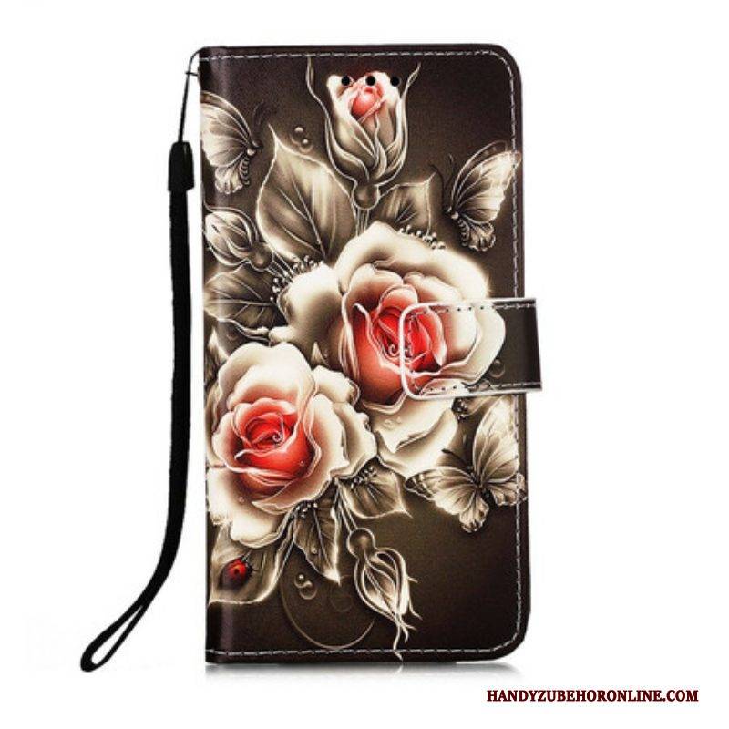Lederhüllen Für iPhone 13 Mini Goldene Rosen