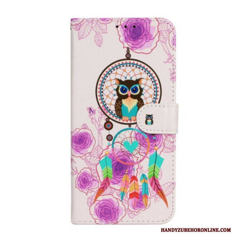 Lederhüllen Für iPhone 13 Mini Mit Kordel Riemchen-eulen-mandala
