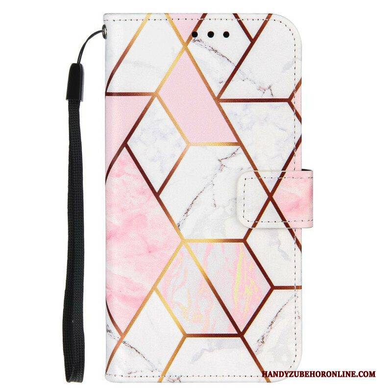 Lederhüllen Für iPhone 13 Pro Geometrischer Marmor
