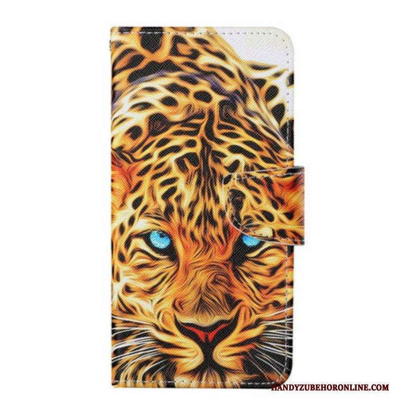 Lederhüllen Für iPhone 13 Pro Tiger Mit Schlüsselband
