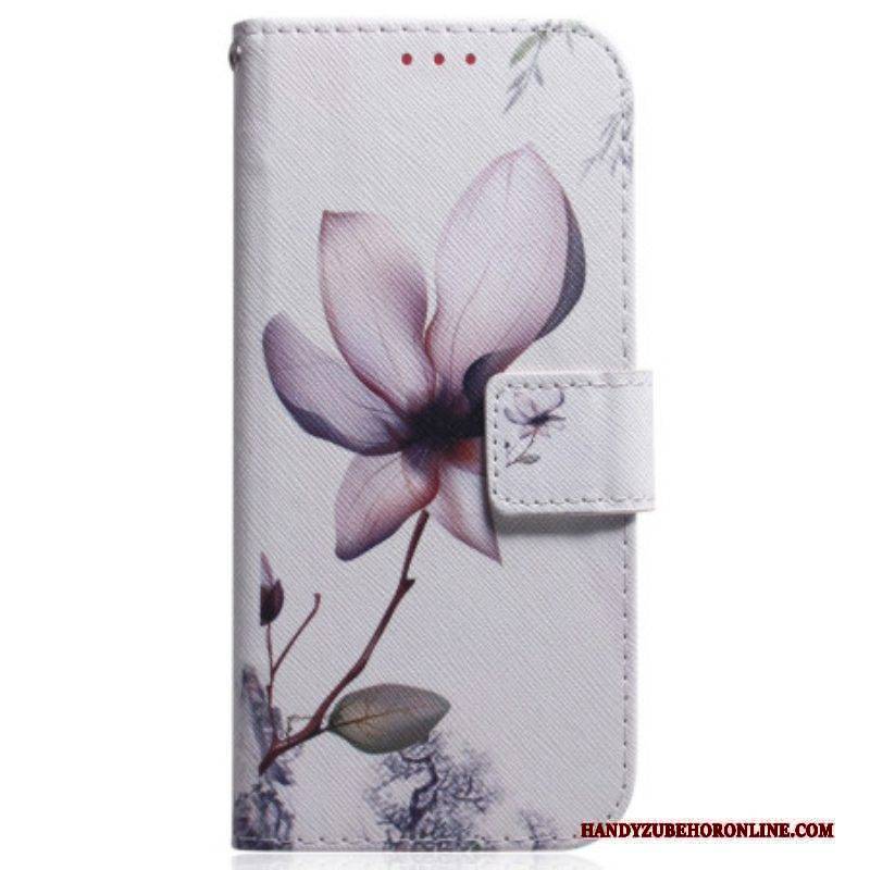 Lederhüllen Für iPhone 15 Alte Rosenblüte
