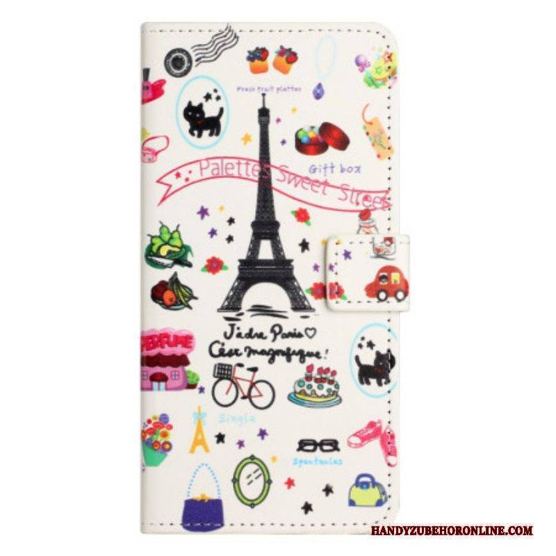 Lederhüllen Für iPhone 15 Süßes Paris