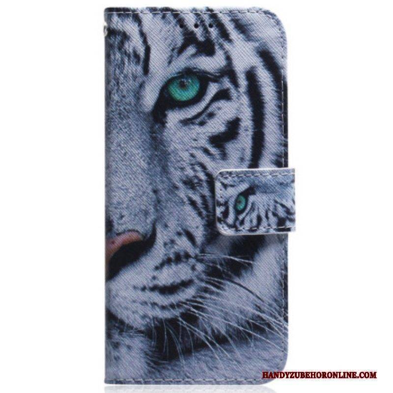 Lederhüllen Für iPhone 15 Weißer Tiger