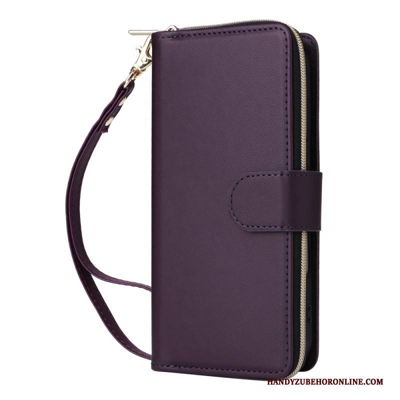 Lederhüllen Für iPhone 17 Geldbörse Mit 9 Kartenfächern Und Trageband