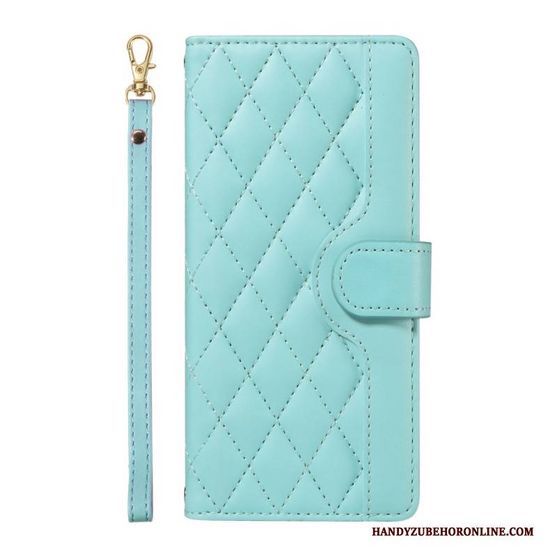 Lederhüllen Oneplus 13r Gesteppt Mit Riemen Und Schulterriemen