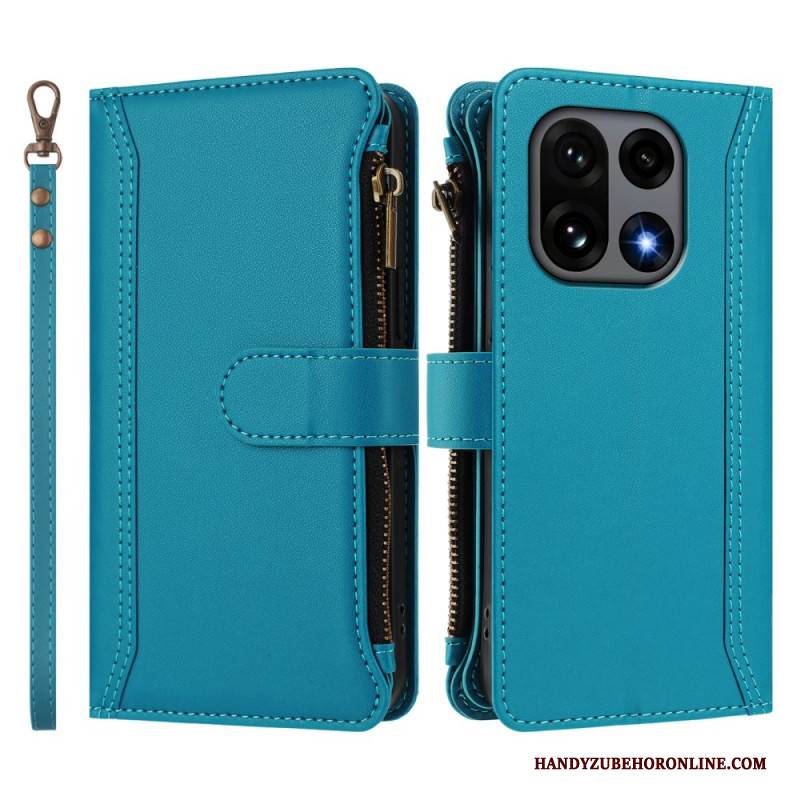 Lederhüllen Oneplus 15 Handyhülle Geldbörse Mit 9 Kartenfächern Und Riemen