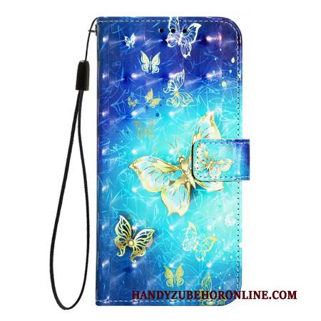 Lederhüllen Oneplus Nord 4 Handyhülle Goldene Schmetterlinge