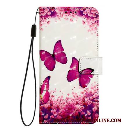 Lederhüllen Oneplus Nord 4 Rote Schmetterlinge