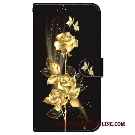 Lederhüllen Oppo Reno 13 5g Goldene Und Rosa Schmetterlinge