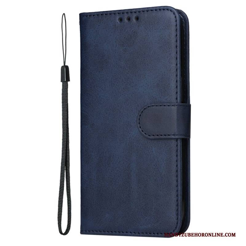 Lederhüllen Oppo Reno 13f 4g / 5g / 13 Fs 5g Handyhülle Glattes Kunstleder Mit Riemen