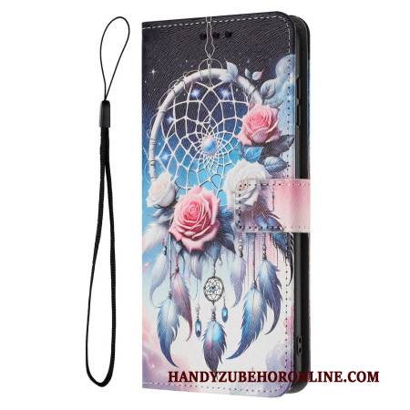 Lederhüllen Realme 14 5g Handyhülle Blumenmuster Und Traumfänger