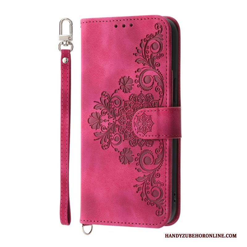 Lederhüllen Realme 14 Pro 5g Blumenspitze Mit Riemen