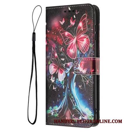 Lederhüllen Realme 14t 5g Baum Und Schmetterlinge