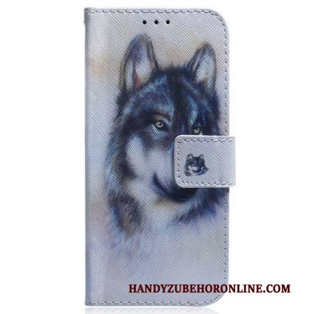 Lederhüllen Realme C55 Aquarellwolf
