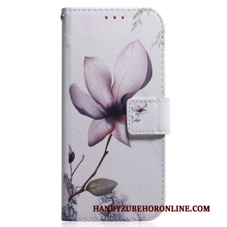 Lederhüllen Realme C55 Handyhülle Rosa Blume
