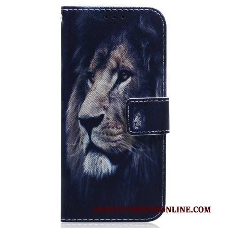Lederhüllen Realme C55 Träumender Löwe