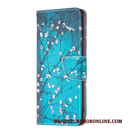Lederhüllen Realme Note 60x Handyhülle Pflaumenblüten