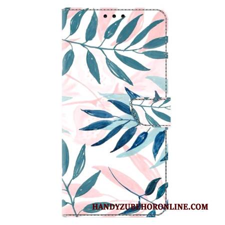 Lederhüllen Samsung Galaxy A17 4g / 5g Aquarellblätter