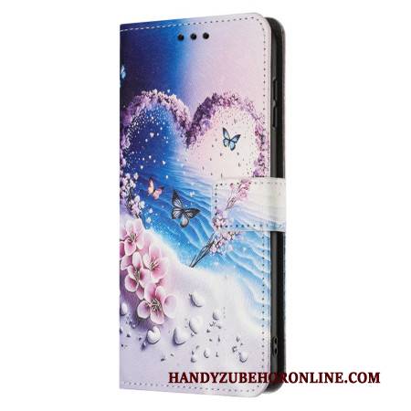 Lederhüllen Samsung Galaxy A17 4g / 5g Handyhülle Herz-schmetterling