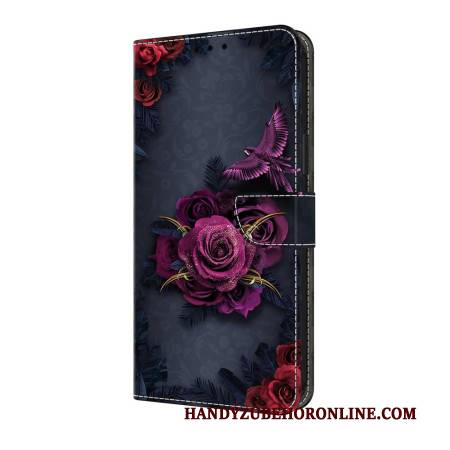 Lederhüllen Samsung Galaxy A17 4g / 5g Violette Blumen