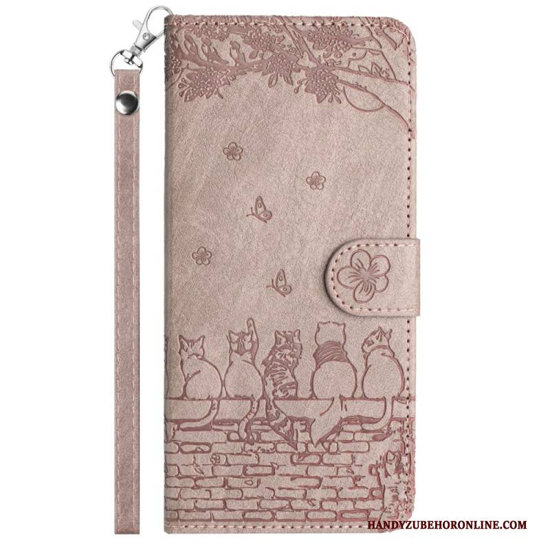 Lederhüllen Samsung Galaxy S25 5g Edge Katzenmotiv Mit Riemen