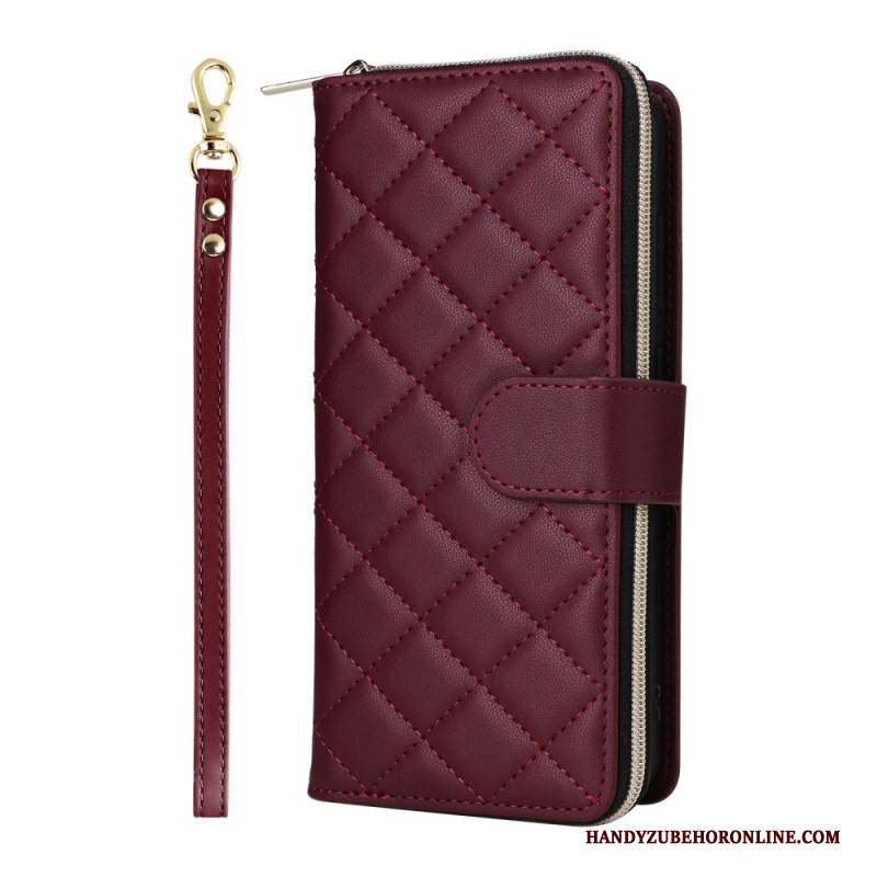 Lederhüllen Samsung Galaxy S25 Fe Handyhülle Gesteppt Mit Riemen Und Schulterriemen