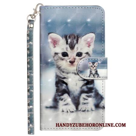 Lederhüllen Samsung Galaxy S25 Fe Kätzchen Mit Umhängeband