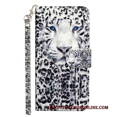 Lederhüllen Samsung Galaxy S25 Fe Leopard Mit Umhängeband