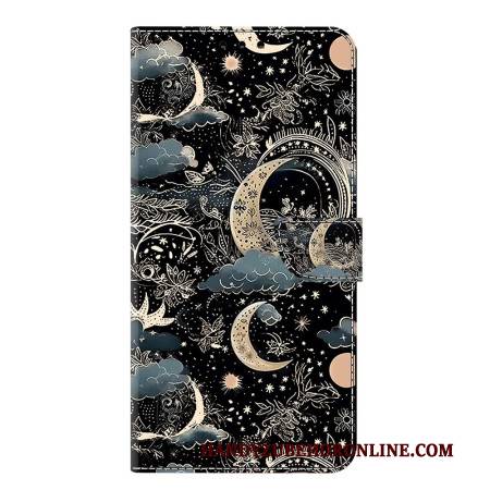 Lederhüllen Samsung Galaxy S25 Plus 5g Handyhülle Mondmuster