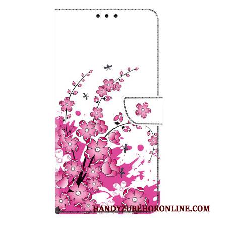 Lederhüllen Samsung Galaxy S25 Plus 5g Handyhülle Rosa Blumenmuster