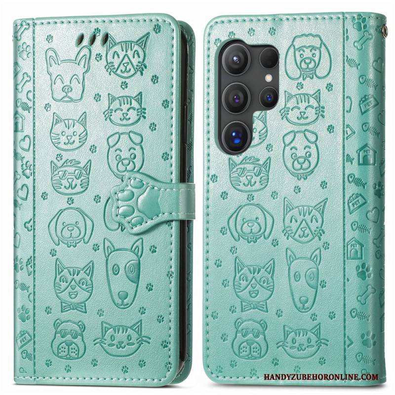 Lederhüllen Samsung Galaxy S25 Ultra 5g Handyhülle Geldbörse Mit Tiermotiven