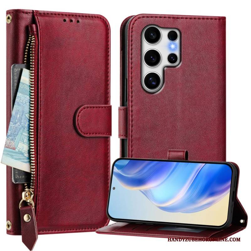 Lederhüllen Samsung Galaxy S25 Ultra 5g Münzgeldbörse Mit Ständer