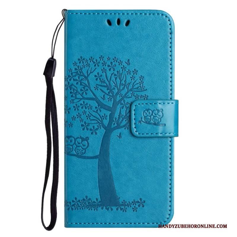 Lederhüllen Samsung Galaxy S26 Handyhülle Eulen- Und Baumdesign